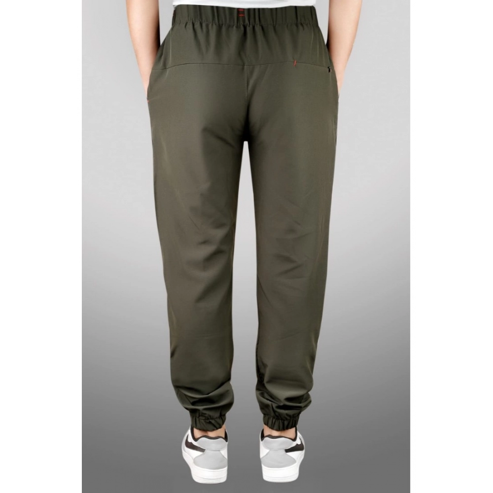Men's Polyster Solid Track Pant-Lower (Dark Green) - Image 2