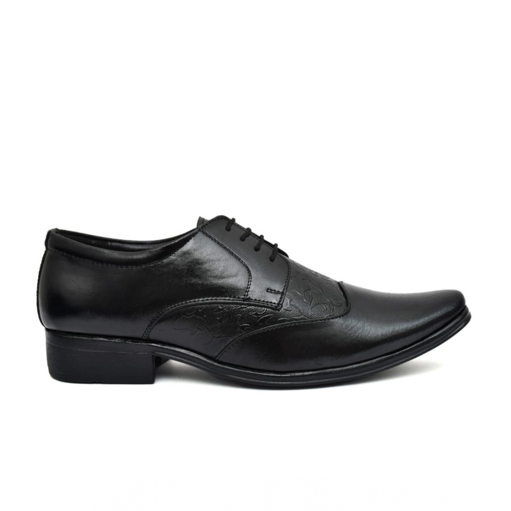 Men's Faux Leather Formal Shoes (Black) - Image 2