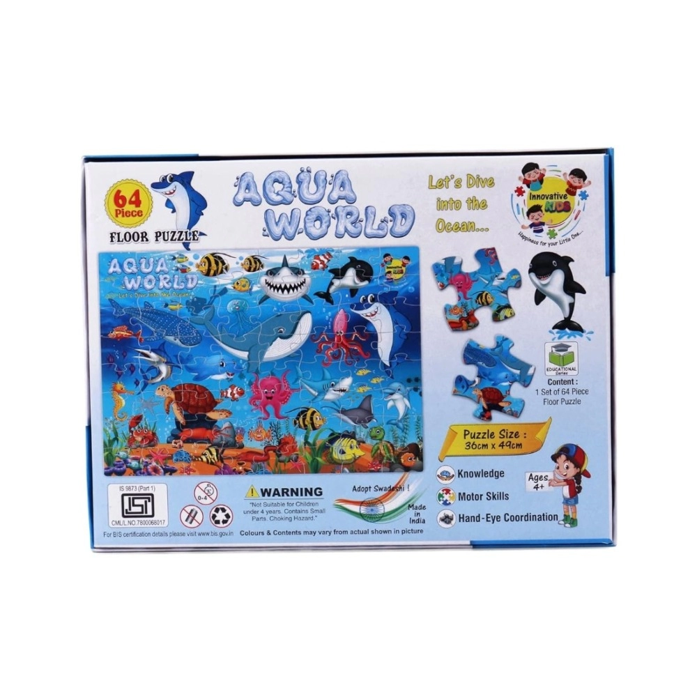 64_Pcs Set Aqua World Puzzle | Cardboard | Educational Toys | 4+ Years - Image 4