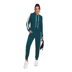Women's Knitting stretchable Solid Hooded Neck Full Sleeve Track Suit (Morpich)