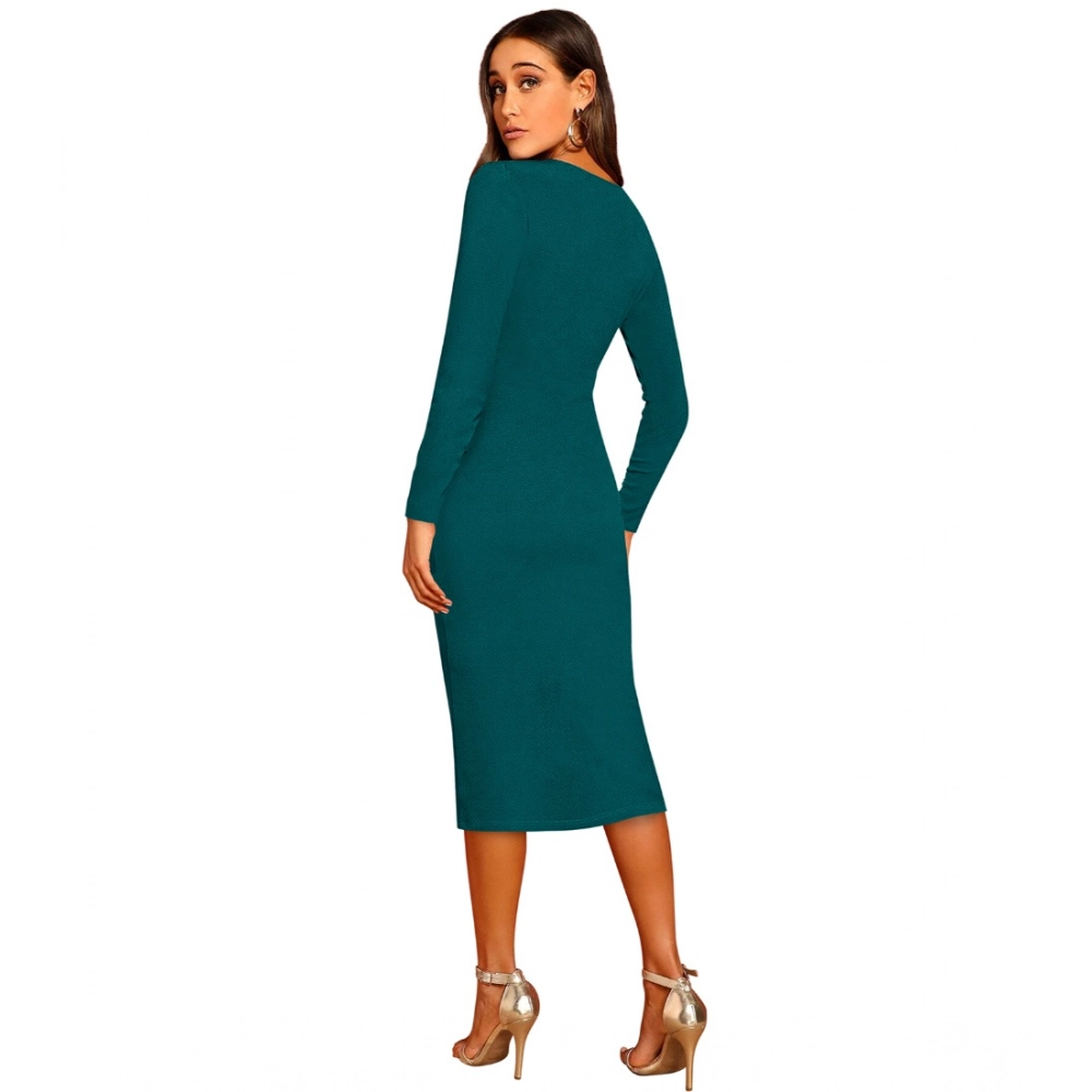 Women's Knitting stretchable Round Neck Full Sleeve Dress (Morpich ) - Image 2