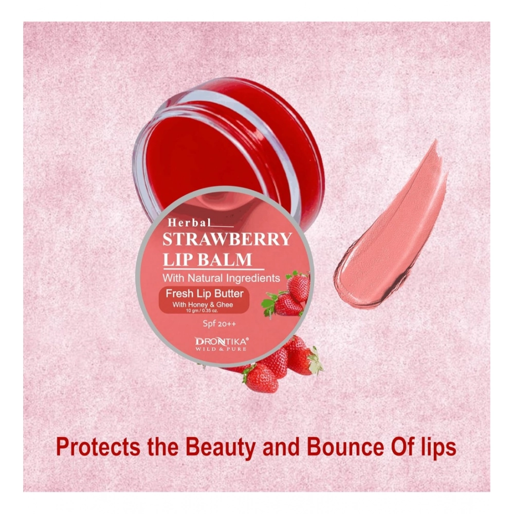 Unisex Herbal Dark And Chapped Lips Strawberry Lip Balm (10gm) - Image 2