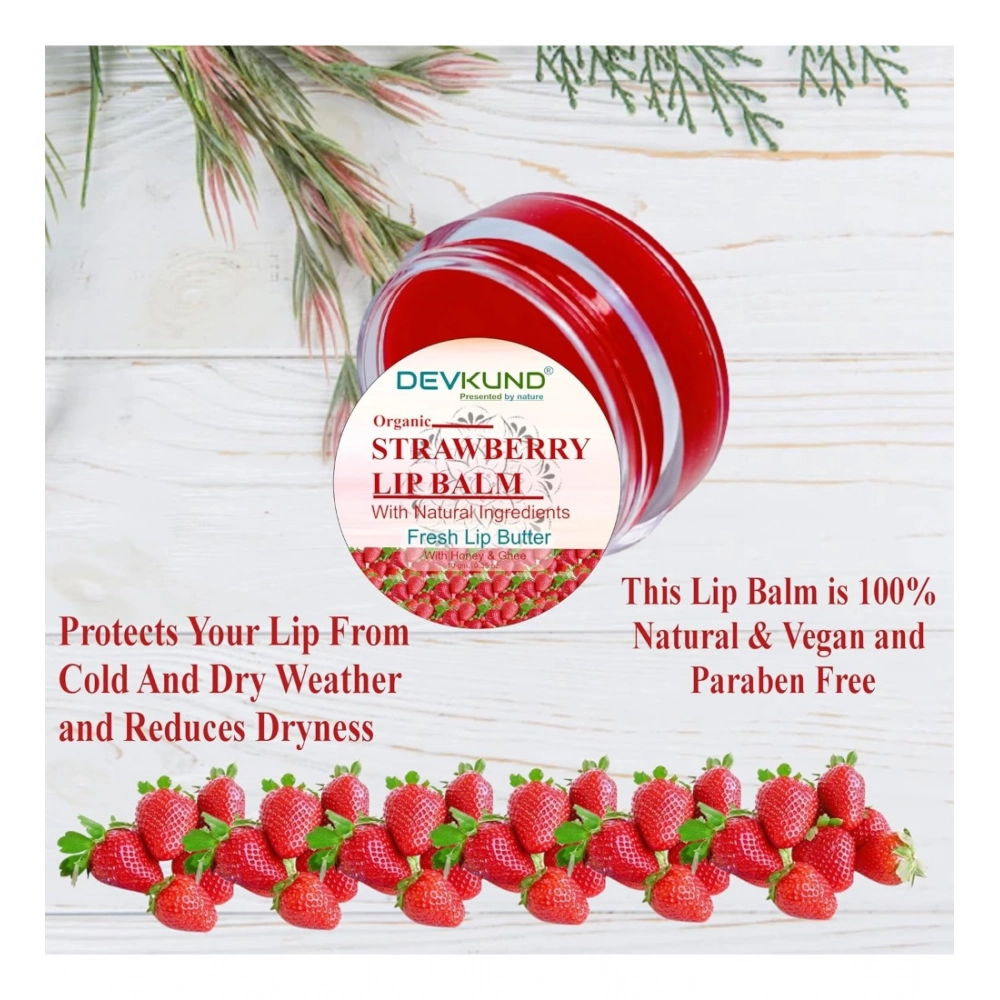 Unisex Herbal Dark And Chapped Lips Strawberry Lip Balm (10gm) - Image 2
