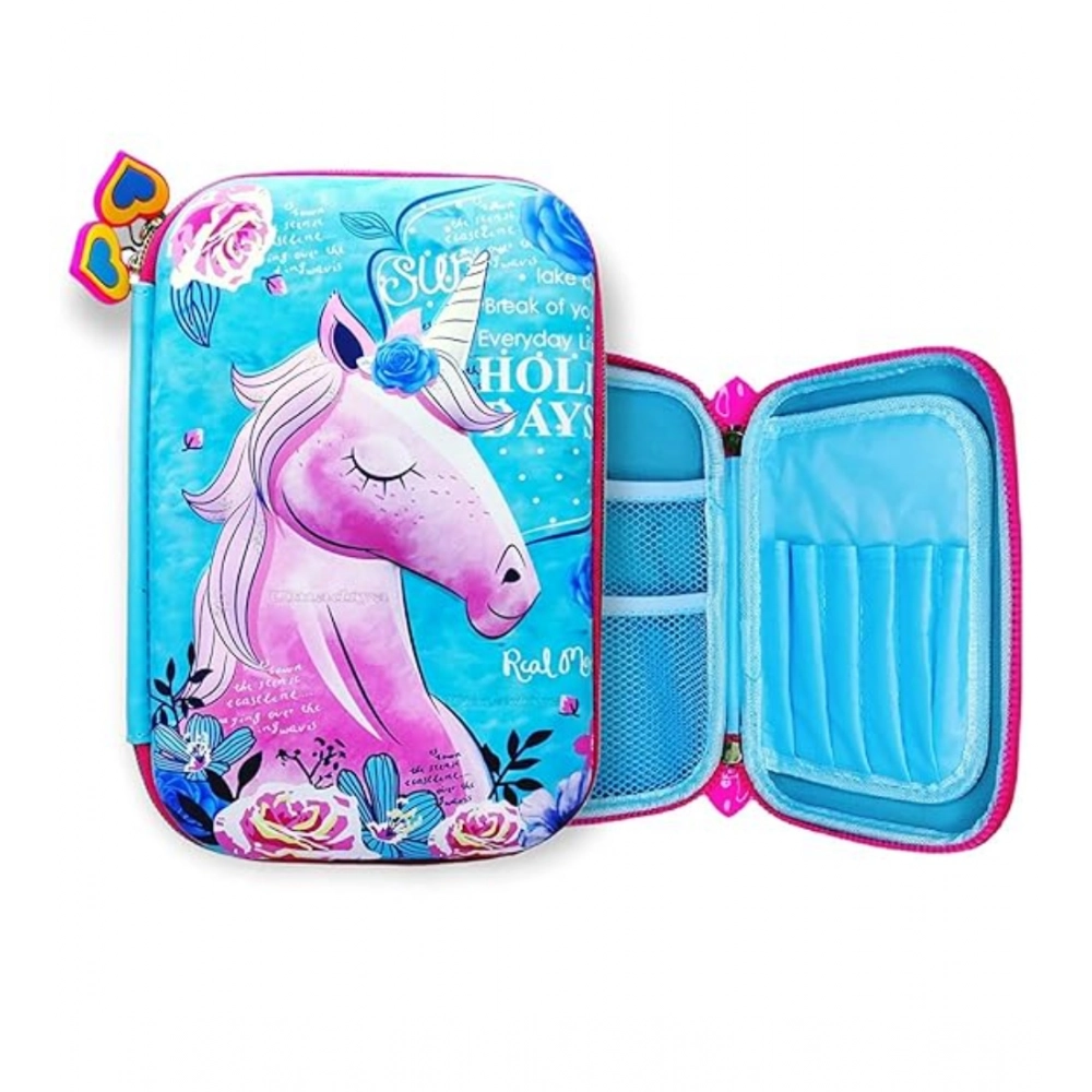 Plastic Unicorn Embossed Cover Pencil Pouch, Kids, Pencil Box (Multicolor ) - Image 4