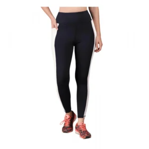 Women's Polyester Solid Ankle length High Waisted Tights (Navy Blue)