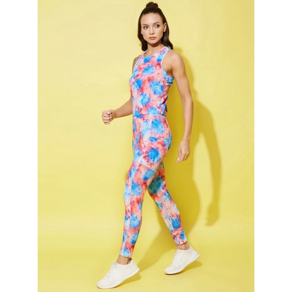 Women's Polyester Lycra Printed Sleeveless Active Wear (Multicolor) - Image 4