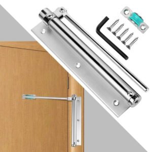 Automatic Door Closer Hinge Lock (Silver)