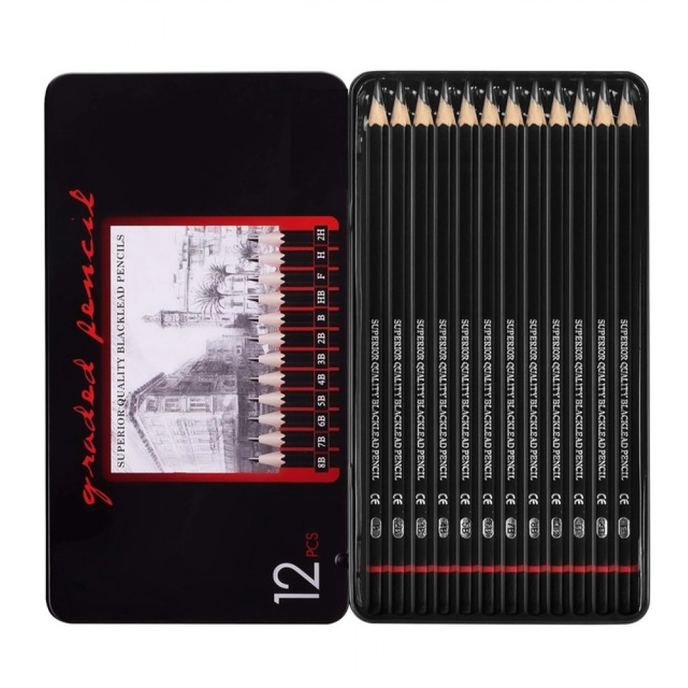 Pack of 2 12 pcs Art Pencil Kit Set (Black) - Image 5