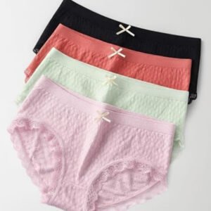 women's Cotton High Waist Full Coverage Briefs Free Size (Multicolor)