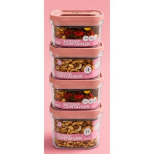 Pack of 4 Switchers Airtight Storage Container Set 1250 ML (Pink)