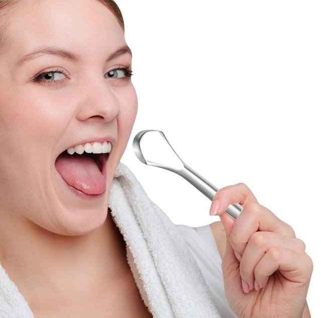 Pack of 2 Stainless Steel Tongue Scraper (Silver) - Image 2