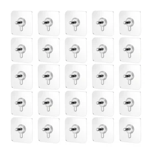 Pack of 25 Acrylic-Metal Wall Hook (Multicolor)