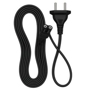 2Pin Universal AC Power Cord Wire 2.3m (7.5 ft) Compatible with LED TV,Printer,Laptop,PC,Camera (Black)