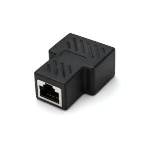RJ45 Splitter Female Ethernet LAN Network Adapter,8P8C Internet Cable Coupler for Cat5/Cat5e/Cat6/Cat7 Compatible with Laptop,Computer,Router & Modem (Black)