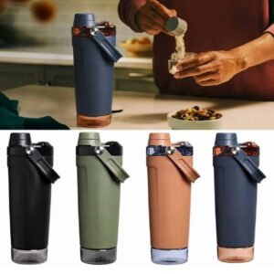 Stainless Steel Gym Water Bottle with Carry Strap (Multicolor)