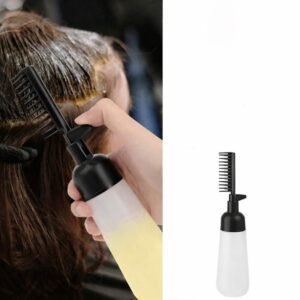 Plastic Root Comb Hair Dye Applicator Bottle (Black)
