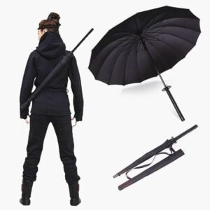 Metal-Plastic Katana Umbrella (Black)