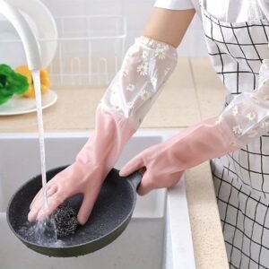 PVC Transperant Full Gloves (Peach)