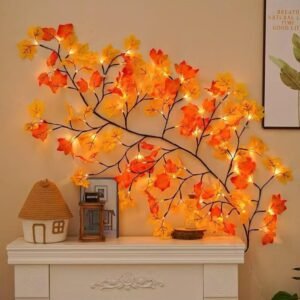 Plastic-Copper Maple Leaf Tree Light (Multicolor)