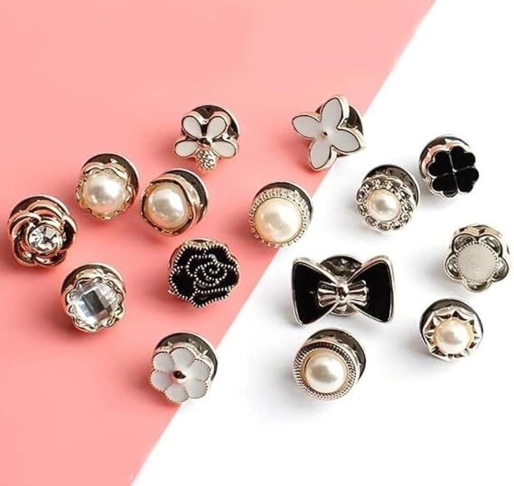 Pack of 2 Metal 20 Pieces Brooch Pin for Women Jeans Shirt Coat Dress Clothes Sweater Hat Bags Brooch (Multicolor)