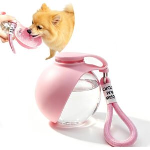 Plastic-Silicone Dog Water Dispenser (Pink)