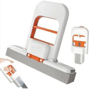 Plastic Mini Sponge Mop (White-Orange)