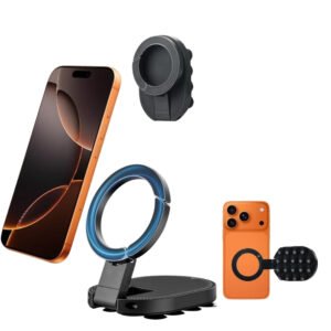 Plastic 3-In-1 Magnetic Phone Holder (Multicolor)