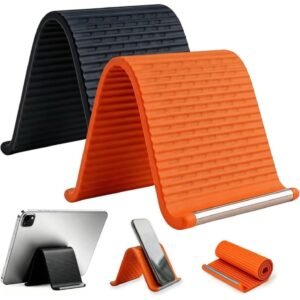 Silicone Flexible Phone Holder (Orange-Black)