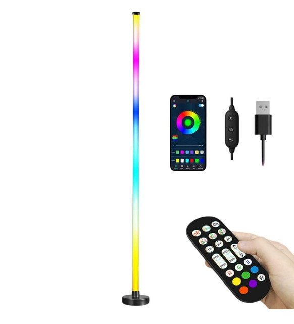 Aluminium� Smart RGB LED Corner Lamp With App (Multicolor) - Image 2
