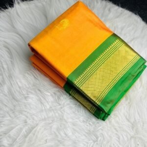 Women's Cotton Silk Solid Saree With Unstitched Blouse - 5.5 Mtr (Yellow-Green)