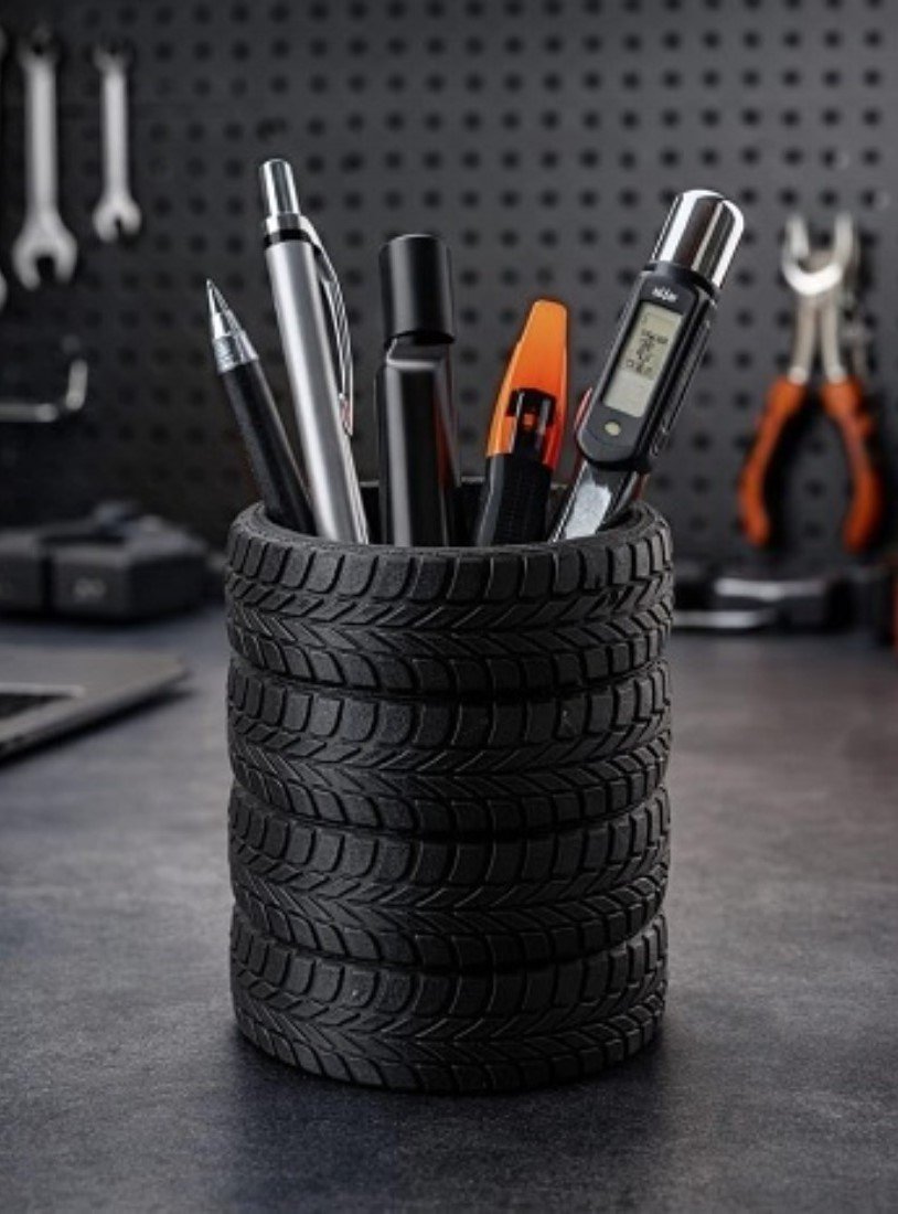Plastic Tire Pen Holder (Black) - Image 3
