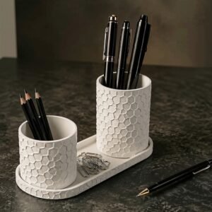 Plastic Honeycomb Desk Organizer (White)