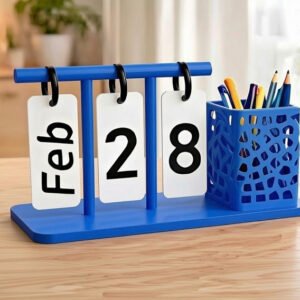 Plastic Calendar Pen Holder (Multicolor)