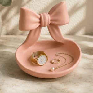 Plastic Bow Jewellery Modern Tray (Pink)
