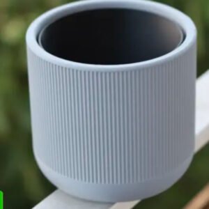 Plastic Self-Watering Plant Pot With a Narrow Design (Grey)