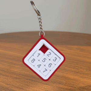 Plastic Puzzle Keychain (Red-White)