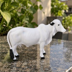 Plastic Standing Cow Showpiece (White)