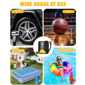 Mini Digital Portable Car Tyre Air Compressor with LCD